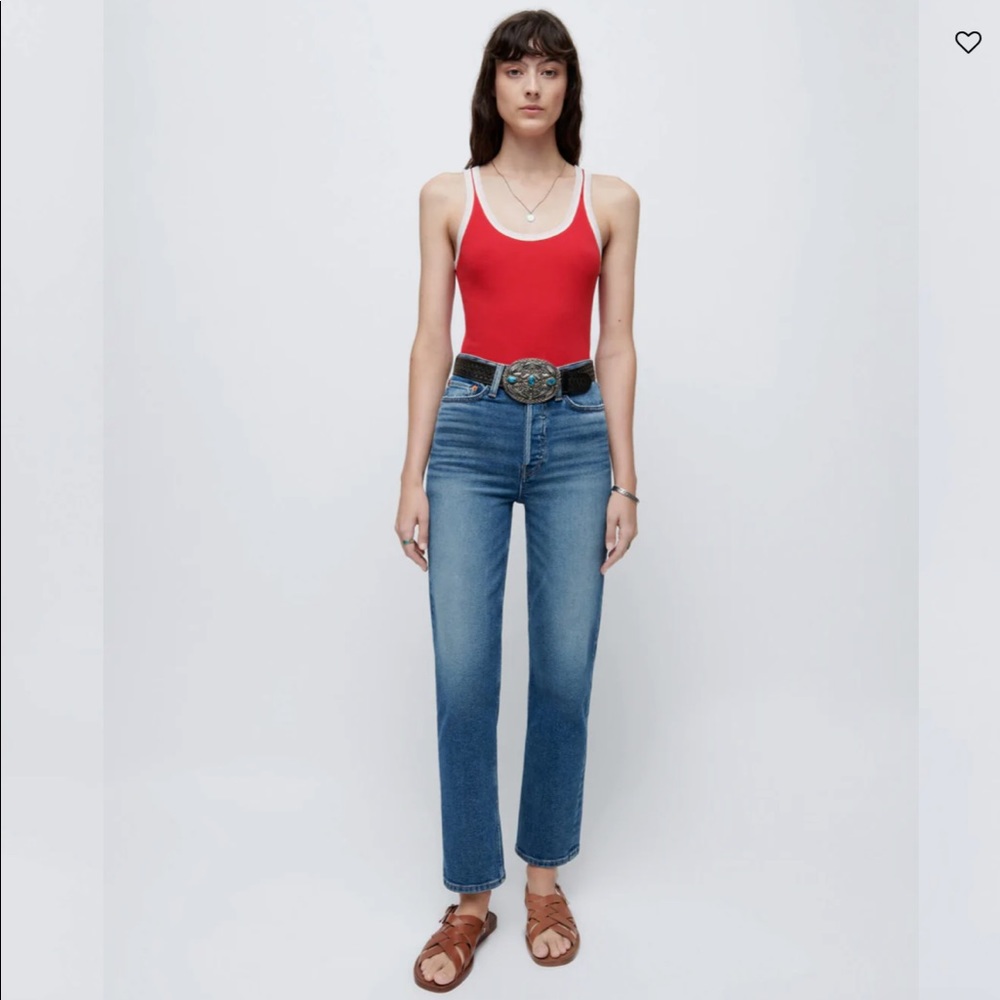 RE/DONE High Rise Stove Pipe Jeans - NEW